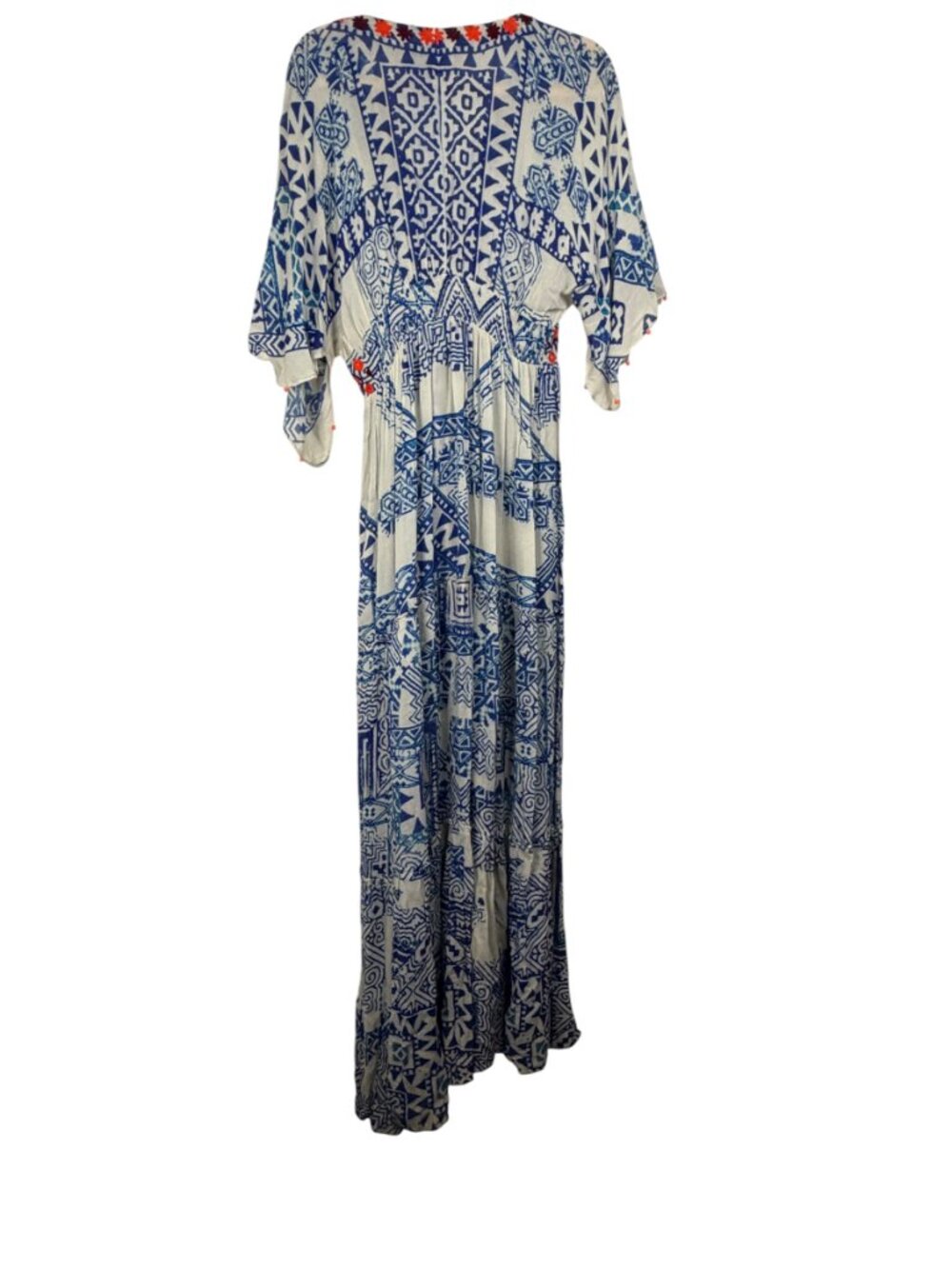 Hemant & Nandita Tie-Tassel Maxi Dress -Embroidered- S (fits to L)  - MSRP $648 - Picture 6 of 16